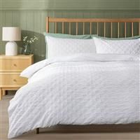 Argos Home Embossed Heatset White Bedding Set - King size