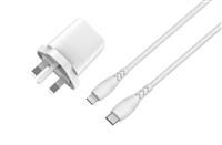 20W USB-C Mains Charger and Apple Lightning cable - White