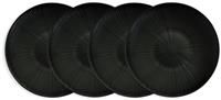 Habitat Black Textured Dinner Plate - Pack of 4