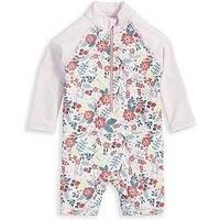 Mamas & Papas Baby Girls Long Sleeved Floral Rashsuit - Pink