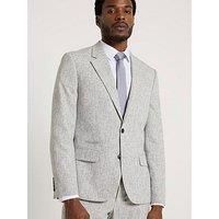 River Island Textured Suit Jacket - Grey