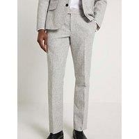 River Island Textured Suit Trousers - Grey