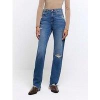 River Island Straight High Rise Jean - Medium Denim