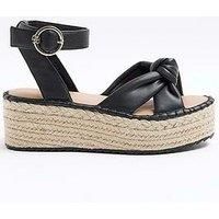 River Island Wide Fit Espadrille - Black