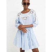 River Island Cold Shoulder Mini Dress - Blue