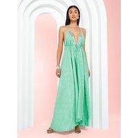 River Island Hanky Hem Maxi Dress - Light Green