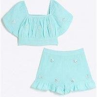 River Island Girls Mirror Cheesecloth Set - Blue