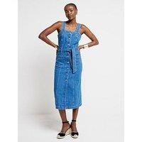 River Island Button Through Dress - Medium Denim