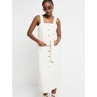 River Island Button Through Dress - Ecru