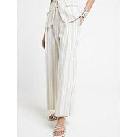 River Island Striped Wide Leg Trouser - Cream