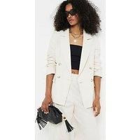 River Island Linen Blazer - Cream