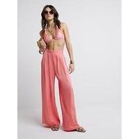 River Island Palazzo Wide Leg Trouser - Coral