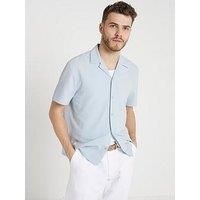 River Island Short Sleeve Seersucker Revere Shirt