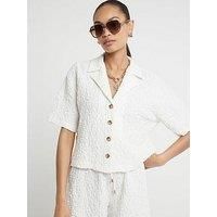 River Island Textured Shirt - Cream