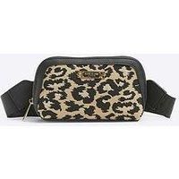 River Island Jacquard Leopard Print Cross Body Bag