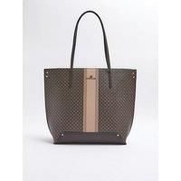 River Island Ri Monogram Stripe Shopper Bag