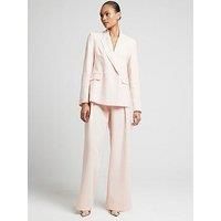 River Island Wide Leg Pleated Trouser - Medium Pink