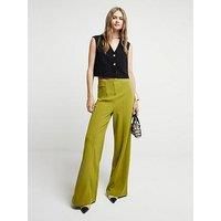 River Island Smart Wide Leg Trousers - Green