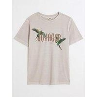 River Island Boys Birds Graphic T-Shirt - Beige