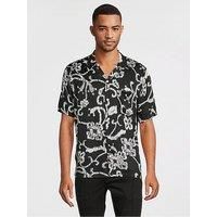 Allsaints Webs Short Sleeve Shirt - Black