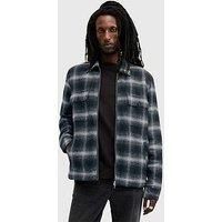 Allsaints Marley Checked Harrington Jacket - Dark Blue