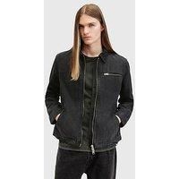 Allsaints Rothwell Zip Through Denim Jacket - Black