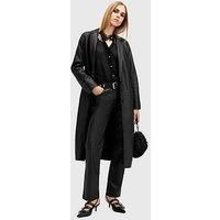 Allsaints Aire Long Line Leather Coat