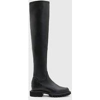 AllSaints Women/'s Leona Knee Boot, Black, 8 UK