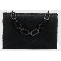 Allsaints Yua Leather Removable Chain Clutch Bag