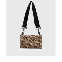 Allsaints Ezra Leopard Nylon Crossbody Bag