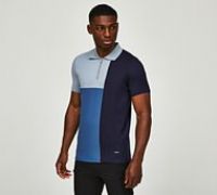 Belier Cut and Sew Polo Shirt - Blue - Size M