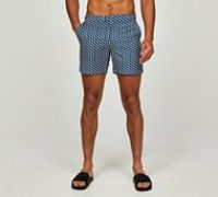 Belier Illusion Print Swim Short - Blue - Size XS