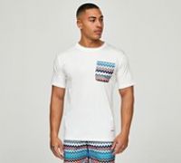 Belier Zag Print Pocket T-Shirt - White - Size S