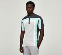 CLBR Knit Panel Polo Shirt - White - Size XS