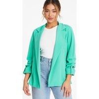 Petite Ruched Sleeve Tailored Blazer