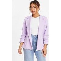 Petite Ruched Sleeve Tailored Blazer