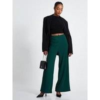 Quiz Bottle Green Wide Leg Trousers