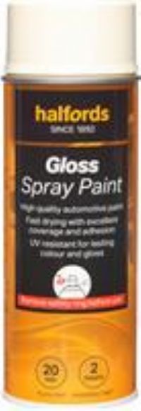 Halfords S0-320 White Gloss Car Spray Paint - 400Ml