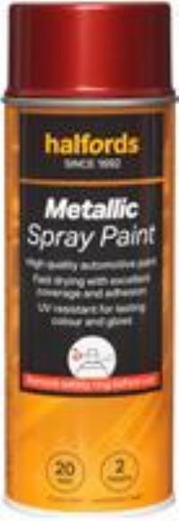 Halfords M4-160 Red Metallic Car Spray Paint - 400Ml