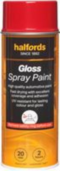 Halfords S4-100 Red Gloss Car Spray Paint - 400Ml