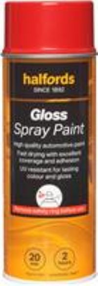 Halfords S4-160 Red Gloss Car Spray Paint - 400Ml