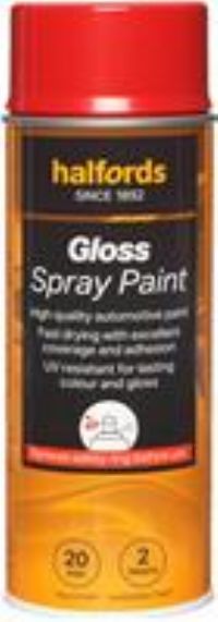 Halfords S4-230 Red Gloss Car Spray Paint - 400Ml