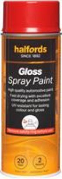 Halfords S4-180 Red Gloss Car Spray Paint - 400Ml