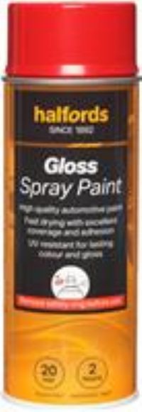 Halfords S4-190 Red Gloss Car Spray Paint - 400Ml