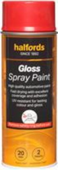 Halfords S4-280 Red Gloss Car Spray Paint - 400Ml