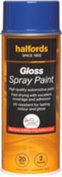 Halfords S3-250 Blue Gloss Car Spray Paint - 400Ml