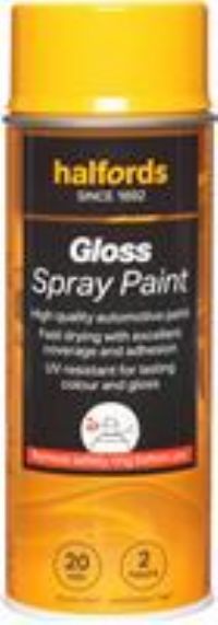 Halfords S5-080 Yellow Gloss Car Spray Paint - 400Ml