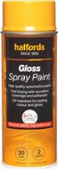 Halfords S5-090 Yellow Gloss Car Spray Paint - 400Ml