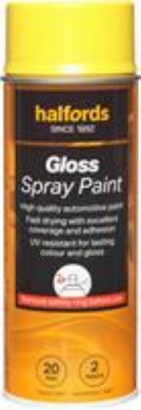 Halfords S5-150 Yellow Gloss Car Spray Paint - 400Ml