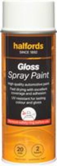 Halfords S0-340 White Gloss Car Spray Paint - 400Ml